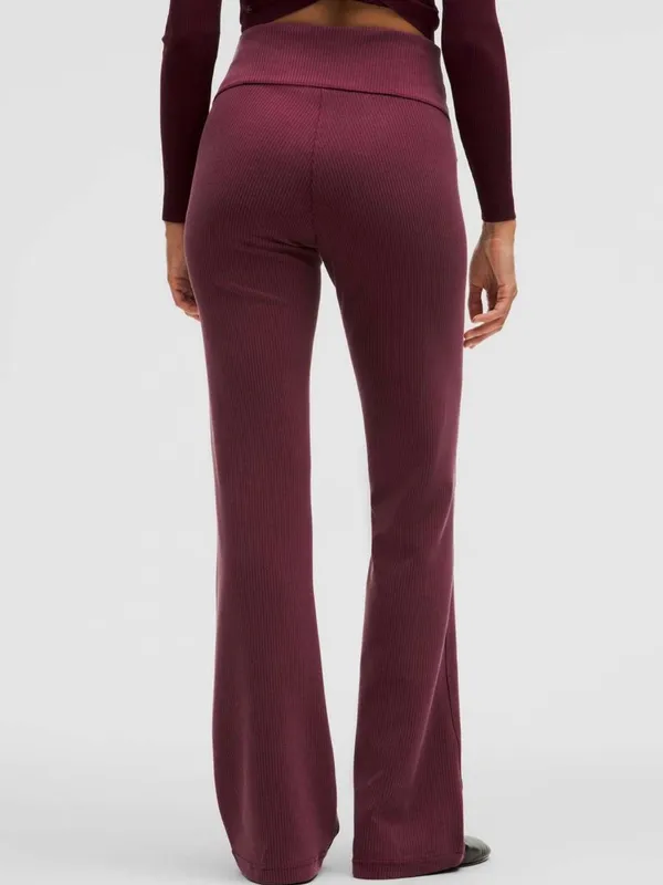 Lululemon Ribbed Softstreme Flared Pant Garnet Size 4 - Image 2