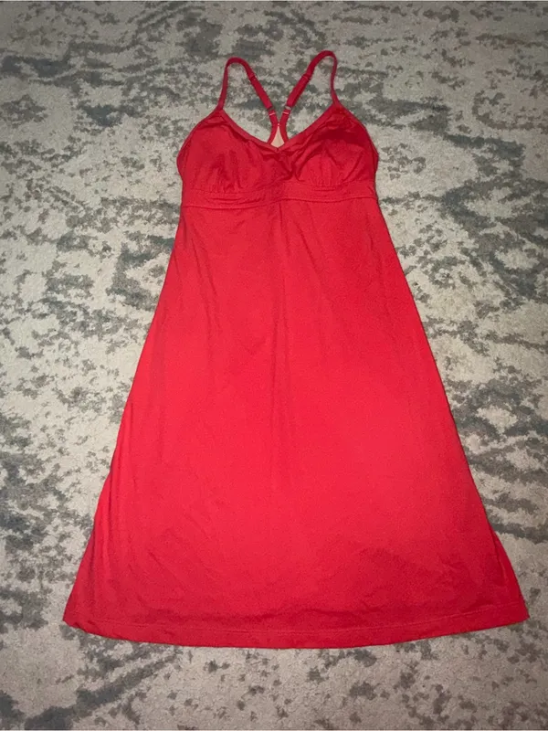 Athleta Coral Athletic Dress Built In Bra Strappy Activewear XS - Image 2