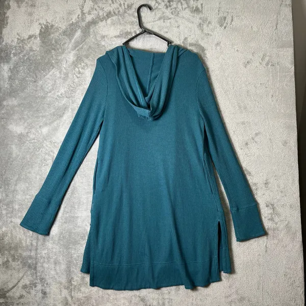 Athleta Harmony Wrap Cardigan Ribbed Borealis Green XS Comfort‎ Lounge Pockets - Image 3