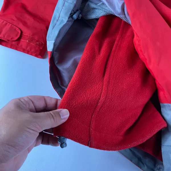 Vintage The North Face Jacket Womens XL Summit Series HyVent Red Gray‎ Hooded - Image 10