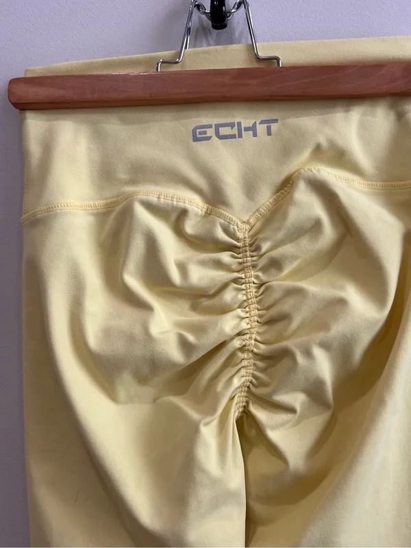 ECHT Butter Yellow High-Waist Sculpting Leggings S - Image 4