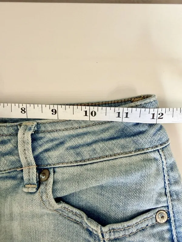 American Eagle Womens Size 00 High Rise A-Line Denim Mini Skirt‎ Button Front - Image 9