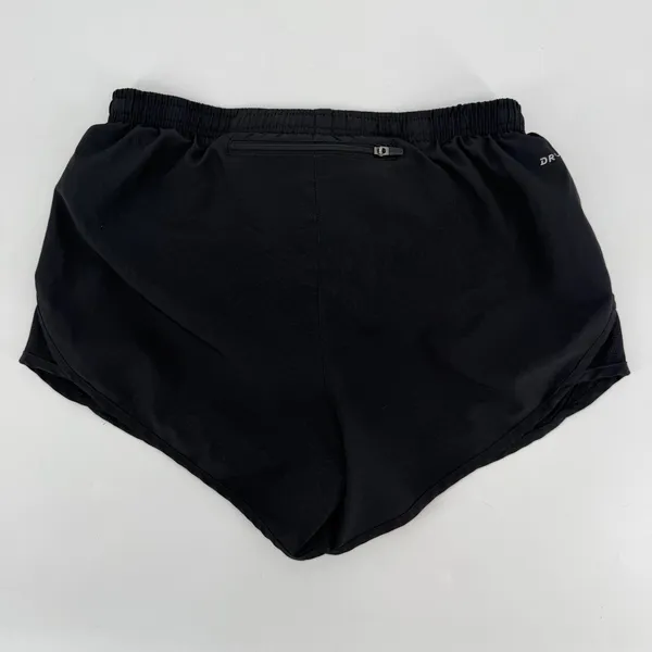 Nike Dri-FIT Running Shorts Black Zip‎ Pocket Drawstring Womens Small - Image 2