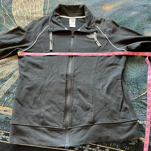 The North Face Women’s XL Fleece Softshell Full-Zip Pullover Jacket Black White - Image 13