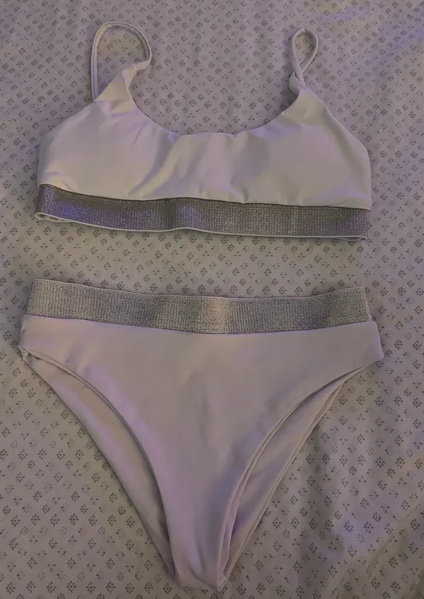 Boutique White & Silver Bikini Set - Image 6