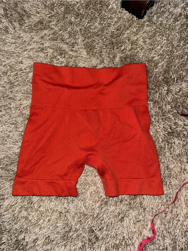 SET Active High-Waist Orange Bike Shorts - Image 2