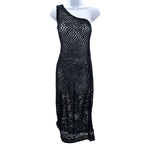 Free People Beach Swim Cover Catch Me‎ Fauxchet Midi Dress Crochet Large NWT - Image 4