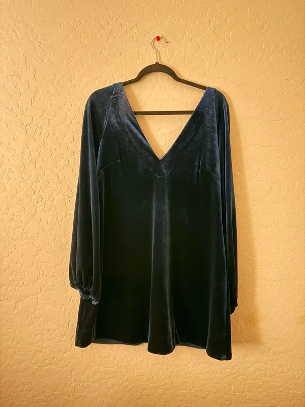 Free People Dress Velvet Mini Long Sleeve - Image 5