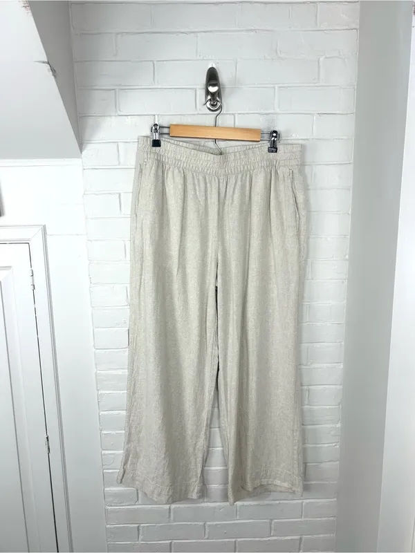 Old Navy Linen Wide Leg Pants Size L - Image 2