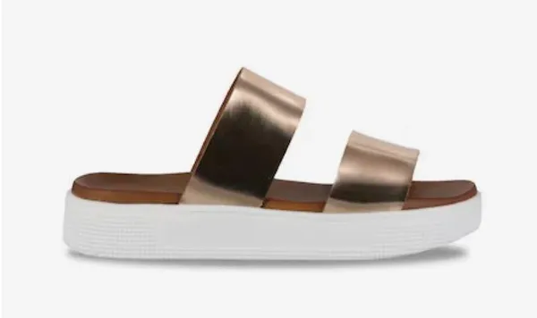 Rose Gold Metallic Platform Sandals - Image 2