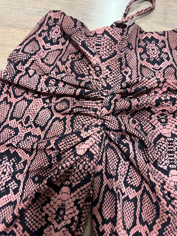 snakeskin print leggings Pink Size one size - Image 6