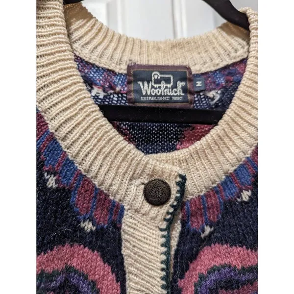 Woolrich vintage wool blend cardigan Medium - Image 6