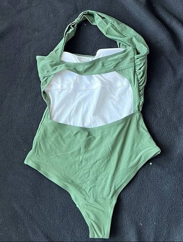 Boutique green one shoulder monokini - Image 5