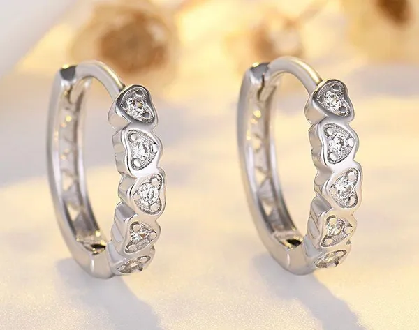 Small silver hoop earrings for women - Image 2
