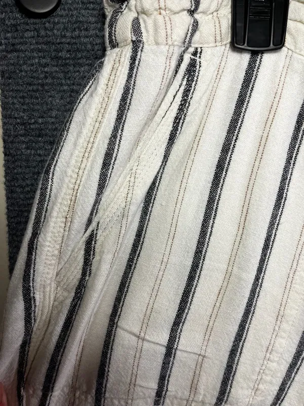 Per Se Women's Linen Blend Striped Pull-On Drawstring Trousers - Image 6