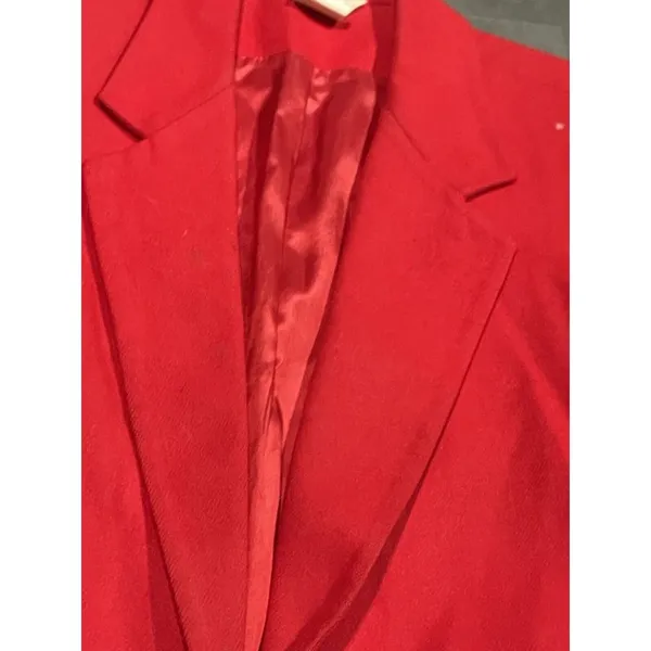 Sellecca red blazer 14 wool blend‎ vintage professional holidays tartan - Image 3