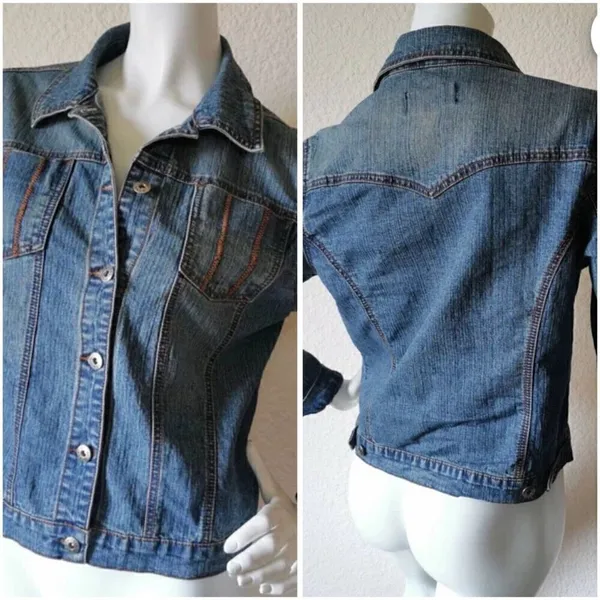 Vinatge Western jean Jacket SMALL BLUE Access AC-3998 spandex Denim - Image 6
