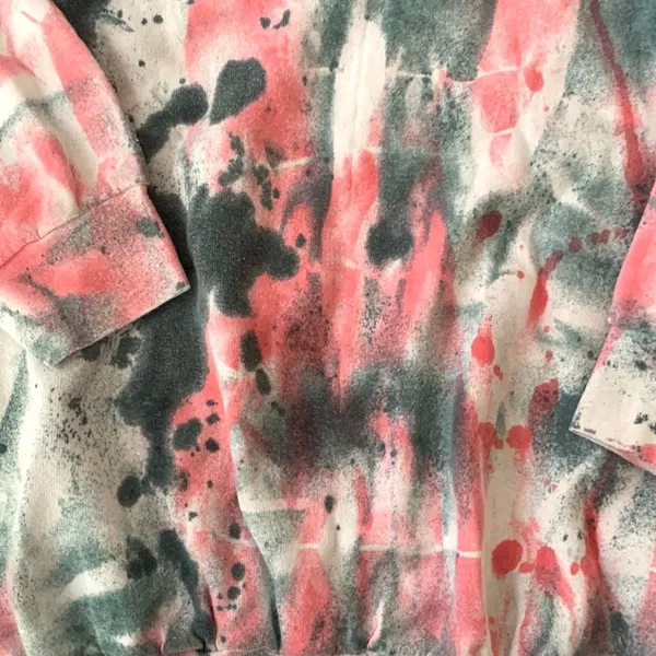 Unisex L/G Tie Dye Crewneck Sweatshirt Red Green Fruit of the Loom Size Large - Image 2