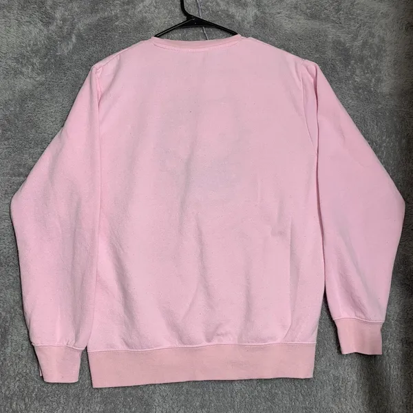 Hello Kitty Sweatshirt Womens‎ Medium Pink Chenille Patch Sanrio Pullover Fleece - Image 7