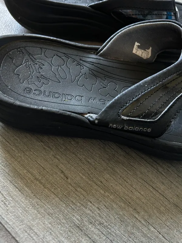 New Balance Black Flip-Flop Sandals - Image 3