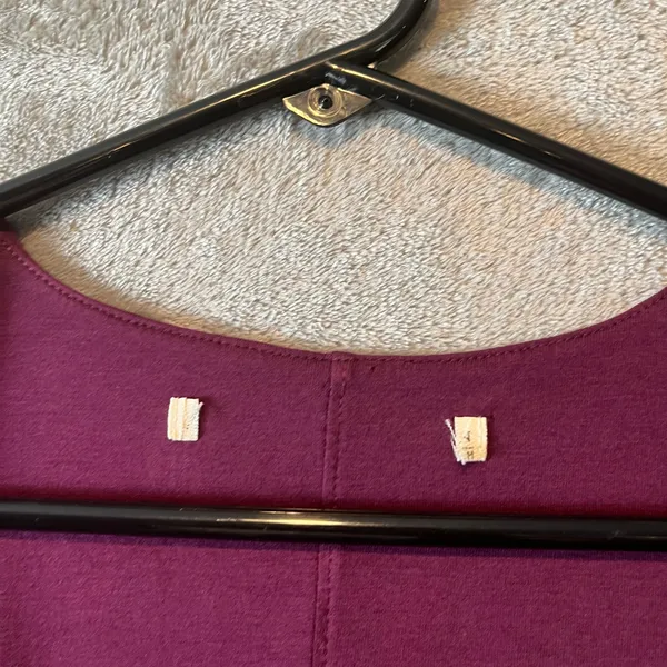 Peruvian Connection Natasha Square Neck Midi Dress Pima Cotton Dark‎ Plum Medium - Image 5
