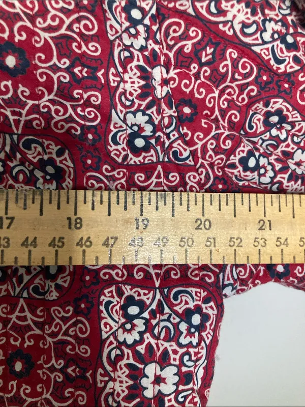 Source Unknown Red Patterned Open-Front Blazer Jacket Quilted Boho - Image 10