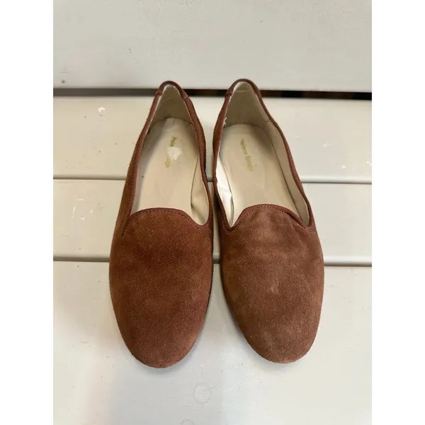 Helene Rouge Paris Quality Leather Suede Round Toe Slip On Ballet Flats 5.5 - Image 2