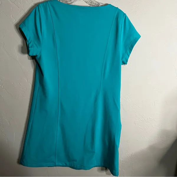 Toad&Co Tech Tomboy Cap Sleeve Teal V-Neck Athletic‎ Dress - Image 6