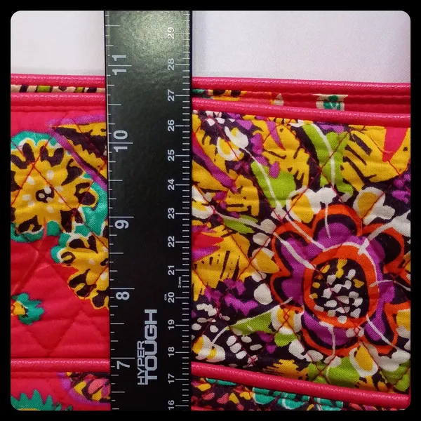 Vera Bradley Tote Bag Women Large Red Multi Floral Quilted Shoulder Handbag - Image 8