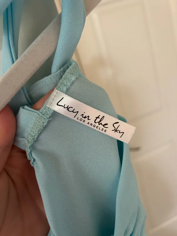 Lucy in the Sky Mini Dress Aqua - Image 4