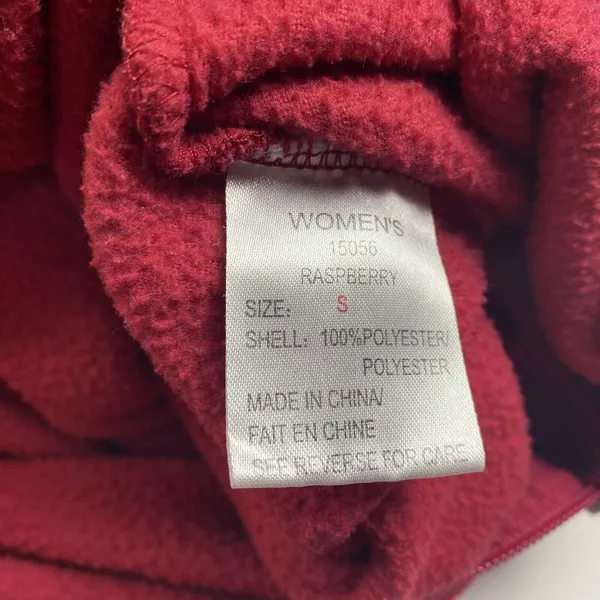 Woolrich Women's Long Sleeve Fleece Zip Up Jacket Size Small Raspberry Cozy‎ - Image 6