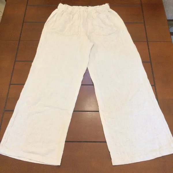 Miou Muse linen blend wide leg linen pant - Image 9
