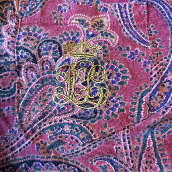 Lauren‎ Ralph Lauren Small Soft Knit Pajama Set Button Red Paisley Designer - Image 8