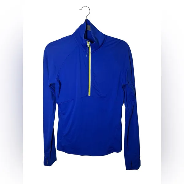 Athleta Women’s Momentum Half Zip Pullover Size‎ Small Blue Running Thumbholes - Image 2