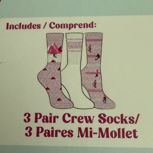 Pink nwt Apres Ski Club Sock Gift set 3 pairs of socks and Cosmetic Bag - Image 5