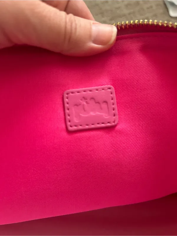 Pink and Orange Patterned Tablet laptop Sleeve with Zip Closure - Image 4