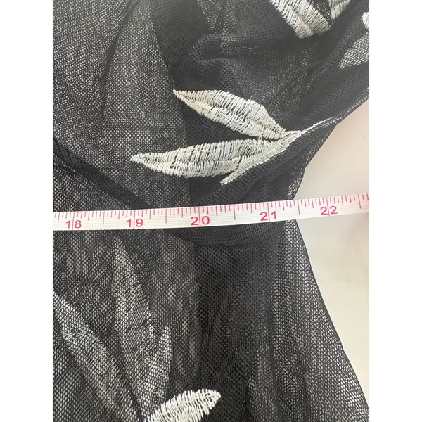 Alfani Black Mesh Embroidered Kimono Cardigan Swim Cover Up Large‎ Fairy - Image 6