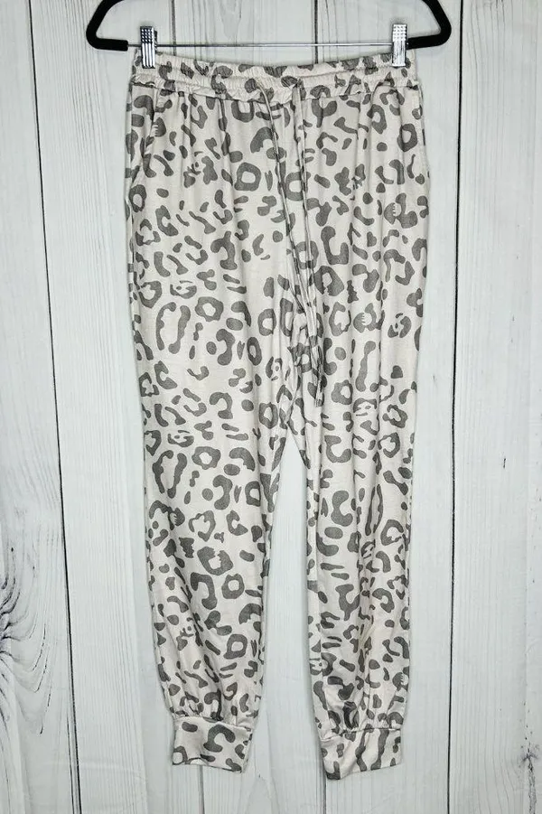 NWT Leo Rosi Womens Animal Print Pajama Sleepwear Set Sz S Gray Long Sleeve - Image 11