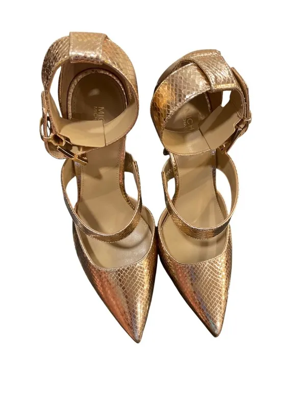 Michael Kors wms authentic gold croc design 4" stilleto heels shoes sz 8M SKU 10 - Image 11