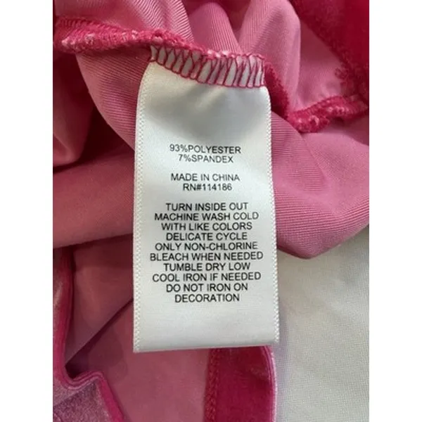Juicy Couture Barbie Pink Velvet Bodycon Dress Women's XXL Long Sleeve Y2K - Image 15