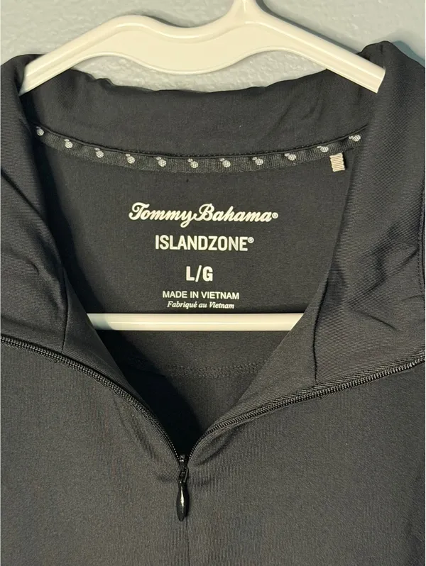 Tommy Bahama IslandZone Women's Black Half-Zip Polo Shirt Size L - Image 2