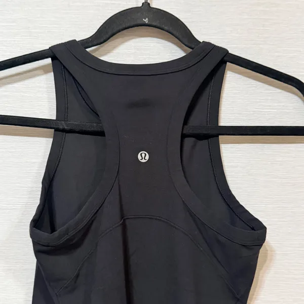 Lululemon Black Racerback Tank Top High Neck Activewear Slim Fit Sleeveless - Image 3