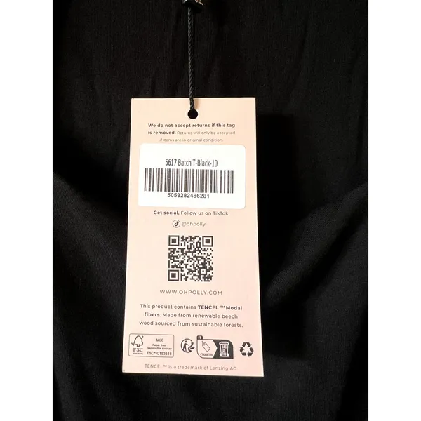 Oh Polly Ainslee Modal Square-Neck Bodycon Midi Dress in Black Size 6 - Image 7