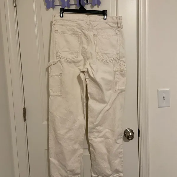 Aeropostale‎ women’s carpenter white cream loose fit relaxed jeans size 32/32 - Image 6