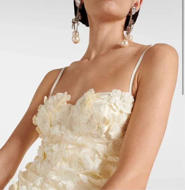 ROTATE Short Bridal Floral Appliqué Dress - Image 2