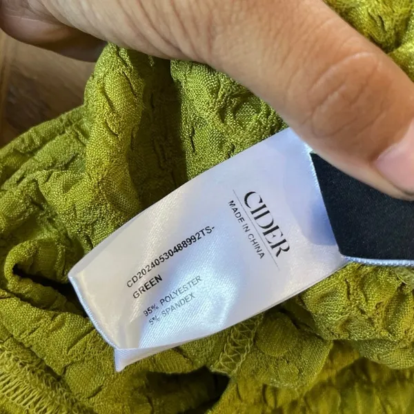 Cider Chartreuse Texture Halter Ruching Top Size M Flirty Beach Festival Y2K - Image 5