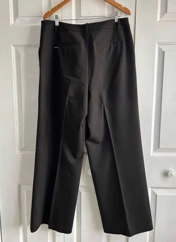 Tommy Hilfiger Women's Black Full Length Wide Leg trousers Size 14 - Image 2