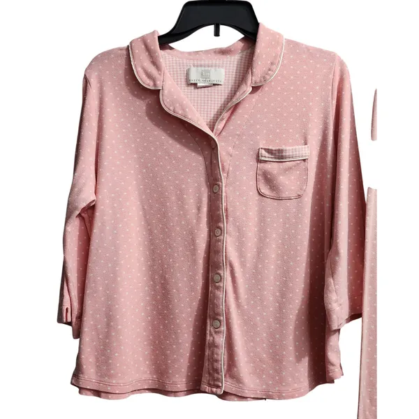 Karen Neuburger Pajamas top & bottoms Sleepwear Lounge‎ Wear Pink Polka Dot - Image 2