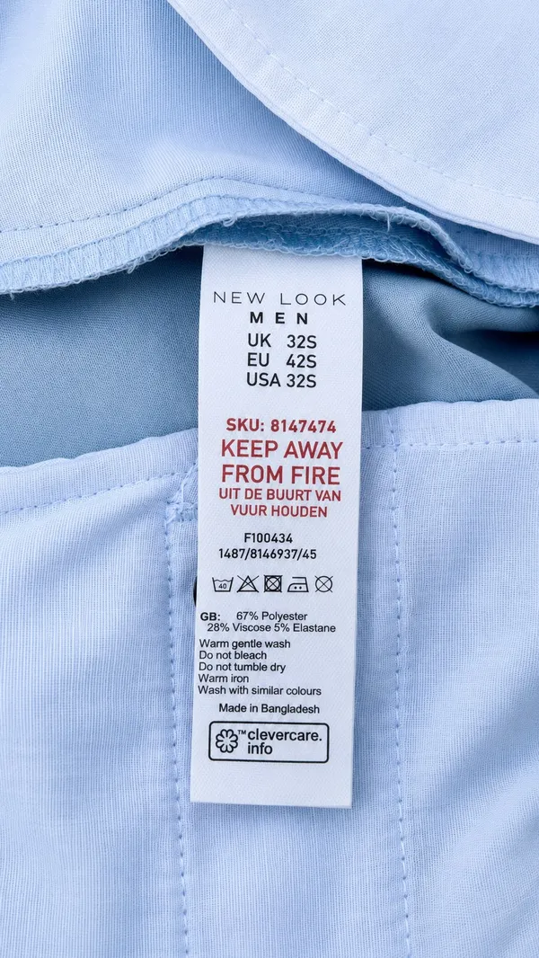 New Look Men’s Light Blue Super Skinny Suit Trousers 32S - Image 7