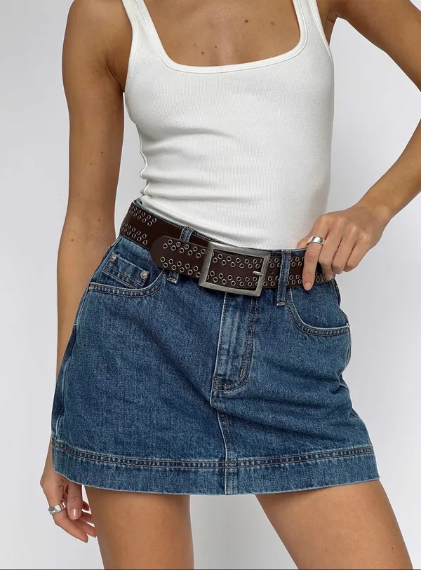 Princess Polly Denim Mini Skort - Image 3